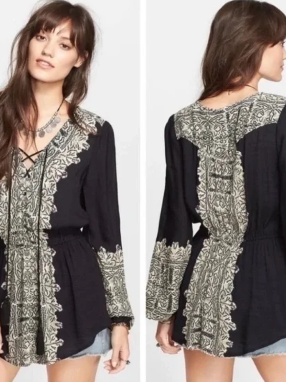 Free People Wildest Moment Lace Up Tunic